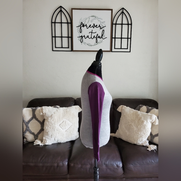 Icebreaker 100% Merino Wool Gray & Purple Long Sleeve Shirt Size S Outdoor Boho - Picture 10 of 10